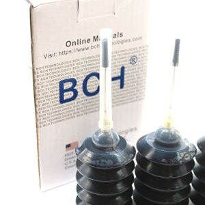 BCH Dye Ink Cartridge Refill Kit for HP 21 56 27 60 61 62 63 64 65 92 94 96 901 74 XL Cartridges 3-Bottle Triple Black ID30-KKK