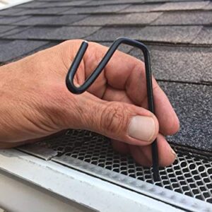 Black Halloween Christmas HookTM 50 Count | for gutters with mesh Gutter Guard | Clips | Hangers | to Hang Christmas Lights on gutters with Gutter Guard in Place | Clip | Made in USA