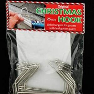 Black Halloween Christmas HookTM 50 Count | for gutters with mesh Gutter Guard | Clips | Hangers | to Hang Christmas Lights on gutters with Gutter Guard in Place | Clip | Made in USA