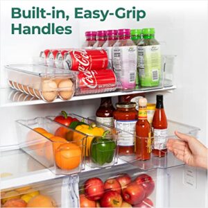 Greenco Refrigerator Organizer Bins, Fridge Organizer, Organizers and Storage Clear Bins with Durable Handles, Kitchen Organization, Shatterproof - Set of 6