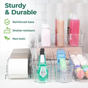 Greenco Refrigerator Organizer Bins, Fridge Organizer, Organizers and Storage Clear Bins with Durable Handles, Kitchen Organization, Shatterproof - Set of 6