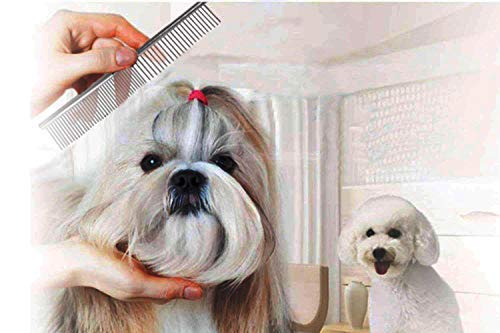 Pettom Pet Steel Grooming Tool Poodle Finishing Butter Comb 7 1/2-inch L