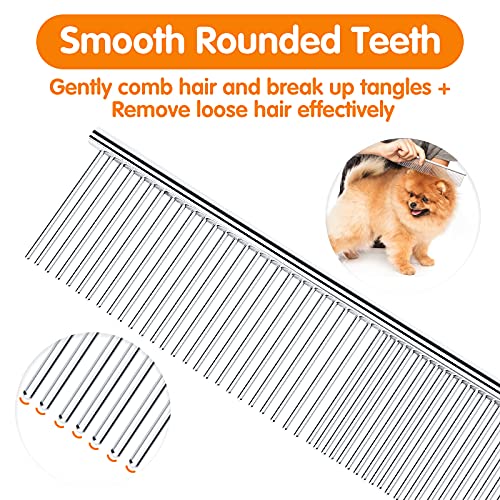 Pettom Pet Steel Grooming Tool Poodle Finishing Butter Comb 7 1/2-inch L