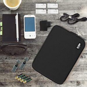 BUBM Double Layer Electronic Accessories Organizer, Travel Gadget Bag for Cables, USB Flash Drive, Plug and More, Perfect Size Fits for iPad Mini (Medium, Black)