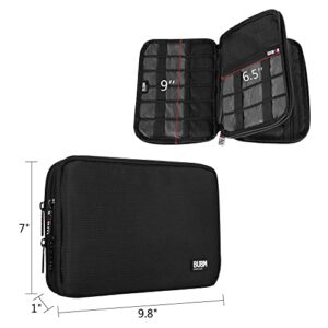 BUBM Double Layer Electronic Accessories Organizer, Travel Gadget Bag for Cables, USB Flash Drive, Plug and More, Perfect Size Fits for iPad Mini (Medium, Black)