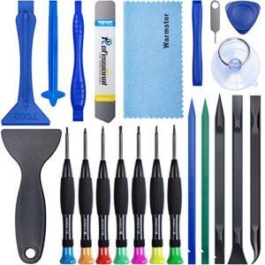 warmstor 22 pieces premium opening pry tool screwdriver set repair kit for iphone 14 13 12 11 pro max/xs/xr/x/8 plus/7 6s 6 plus/5,ipad pro/air/mini,ipod,samsung galaxy s21 note 10 20 ultra and more