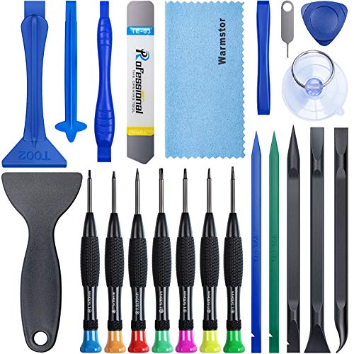 Warmstor 22 Pieces Premium Opening Pry Tool Screwdriver Set Repair Kit for iPhone 14 13 12 11 Pro Max/XS/XR/X/8 Plus/7 6S 6 Plus/5,iPad Pro/Air/Mini,iPod,Samsung Galaxy S21 Note 10 20 Ultra and More