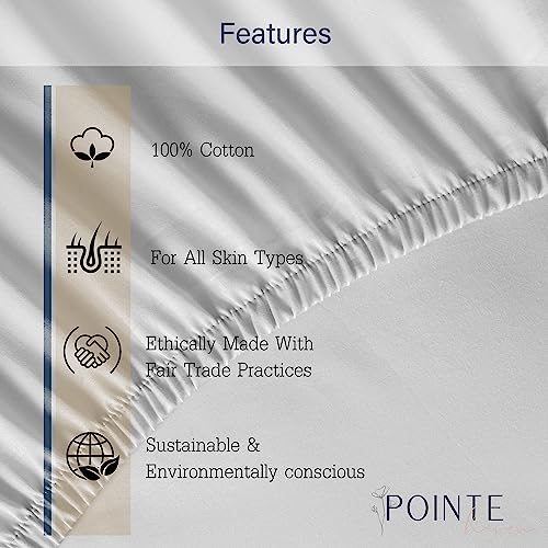 Pointehaven 100% Cotton Percale Sheets Twin Size - Printed Bed Sheet & Pillowcase Sets - Soft Cotton 3 Piece Bed Sheets Set - Fits Mattress 18 inches Deep Pocket - Color (Cedar, Twin)