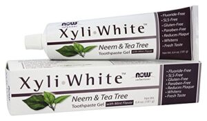 xyliwhite neem & tea tree toothpaste, 6.4 oz by now foods (pack of 2)