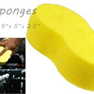 ALAZCO 2 Car Wash Sponge - Jumbo 9" x 5" - Holds 34 oz of Liquid - Car Wash, Cleaning, Spill Mop-up