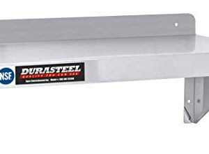 DuraSteel Stainless Steel Wall Shelf - 24" Wide x 12" Deep Commercial Grade - NSF Certified - Industrial Appliance Equipment (Restaurant, Bar, Home, Kitchen, Laundry, Garage and Utility Room)