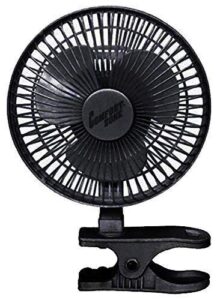 comfort zone 6 inch - 2 speed - adjustable tilt, whisper quiet operation clip-on-fan with 5.5 foot cord and steel safety grill, black