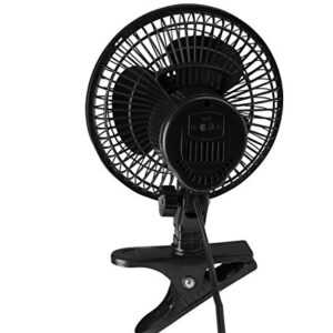 Comfort Zone 6 INCH - 2 Speed - Adjustable Tilt, Whisper Quiet Operation Clip-On-Fan with 5.5 Foot Cord and Steel Safety Grill, Black