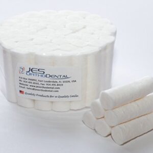 JES Orthodontics Cotton Rolls #2 Medium 1.5", Non-Sterile, High Absorbent Cotton (Pack of 50)