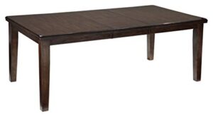 signature design by ashley haddigan traditional rectangular dining extension table, seats up to 8, dark brown