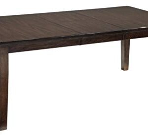 Signature Design by Ashley Haddigan Traditional Rectangular Dining Extension Table, Seats up to 8, Dark Brown