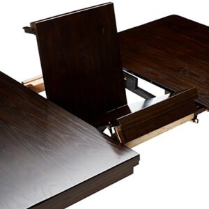 Signature Design by Ashley Haddigan Traditional Rectangular Dining Extension Table, Seats up to 8, Dark Brown