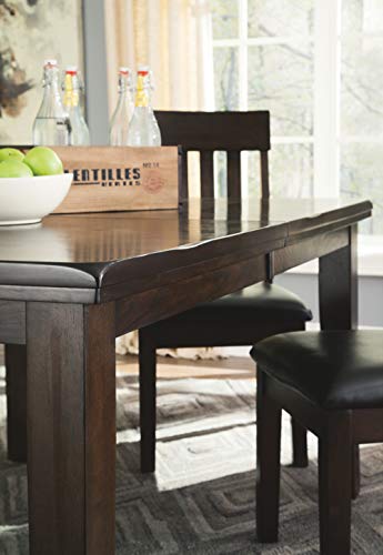 Signature Design by Ashley Haddigan Traditional Rectangular Dining Extension Table, Seats up to 8, Dark Brown