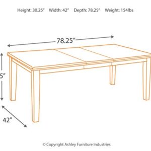 Signature Design by Ashley Haddigan Traditional Rectangular Dining Extension Table, Seats up to 8, Dark Brown