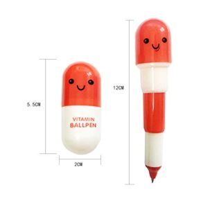 SunAngel 24PCS Pill Shaped Pens Retractable Ball Pens,Vitamin Capsule Pens,Nurses Week Office Supplies