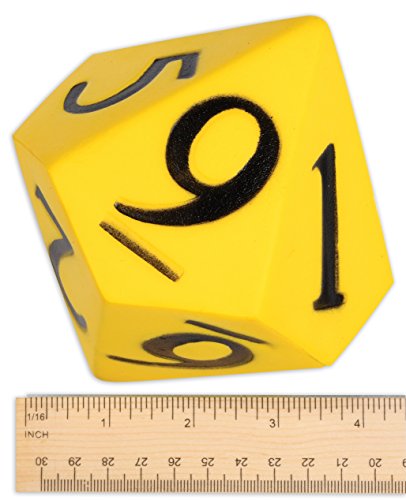 LEARNING ADVANTAGE - Jumbo Polyhedra Die - 10 Sides - Large, Foam Dice for Games - Teach Numbers, Probability, Addition and Subtraction