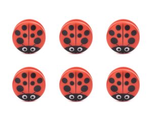 kikkerland - ladybug bag clips set of 6 - bc22 red, one size