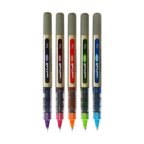 Uni-Ball EYE UB-157 Fine Liquid Ink Rollerball Pen - Tropical Set - Pack of 5