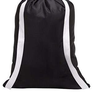 Backpack Laundry Bag, Black - 22" X 28" - Two Shoulder Straps for Easy Backpack Carrying and Drawstring Closure. These Nylon Laundry Bags Come in a Variety of Attractive Colors and Patterns.