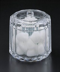 acrylic lucite diamond line 2-in-1 cotton ball and swab box with lid