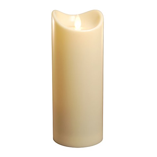 Lumabase Battery Operated 9" Pillar Candle with Moving Flame