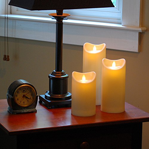 Lumabase Battery Operated 9" Pillar Candle with Moving Flame