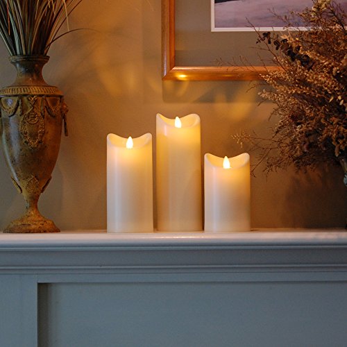 Lumabase Battery Operated 9" Pillar Candle with Moving Flame