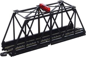 bachmann trains e-z track truss bridge with blinking light- ho scale , black