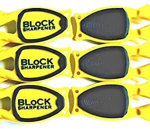 Black with Yellow grip Block knife sharpener