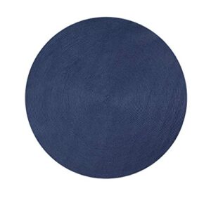 better trends county braid solid collection is durable and stain resistant reversible indoor area utility rug 100% polypropylene in vibrant colors, 72" round, dark blue