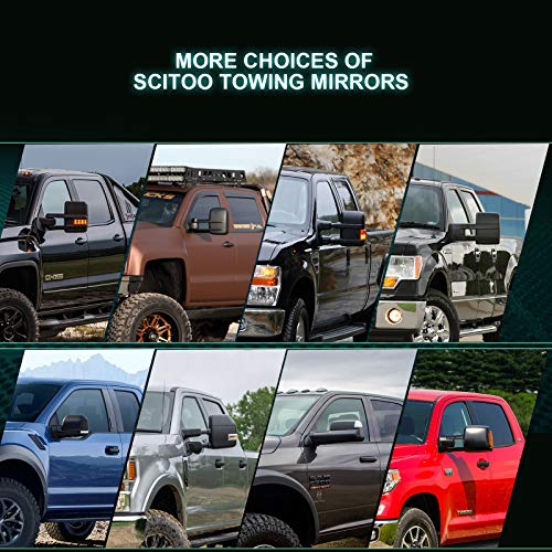 SCITOO Towing Mirrors For 99-07 For Ford For F250 For F350 For F450 For F550 Super Duty Door Side Mirror Manual Black Telescopic Pair Set Driver and Passenger (00 01 02 03 04 05 06 Ford Super Duty)