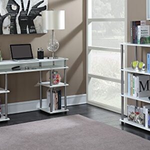 Convenience Concepts Designs2Go No Tools Student Shelves Desk, 47.25(L) x 15.75(W) x 30"(H), White