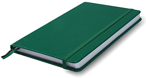Minimalism Art, Premium Hard Cover Notebook Journal, Classic 5" x 8.3", 122 Numbered Pages, Gusseted Pocket, Ribbon Bookmark, Extra Thick Ink-Proof Paper 120gsm, San Francisco (Ruled, Green)