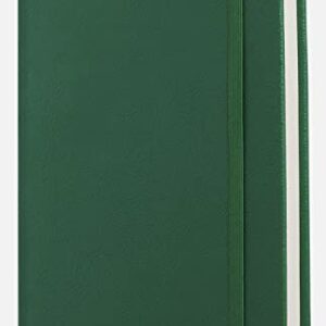 Minimalism Art, Premium Hard Cover Notebook Journal, Classic 5" x 8.3", 122 Numbered Pages, Gusseted Pocket, Ribbon Bookmark, Extra Thick Ink-Proof Paper 120gsm, San Francisco (Ruled, Green)