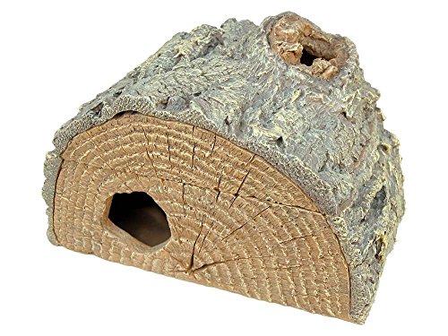 Weco 37788391: Wecorama Sleepy Hollows Green Pine Half Log Lodge Terrarium Ornament