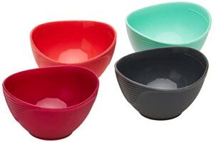 trudeau silicone set pinch bowls, set of 4, 4x2x3, assorted