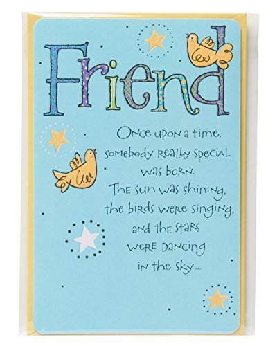American Greetings Birthday Card for Friend (Birds and Stars)