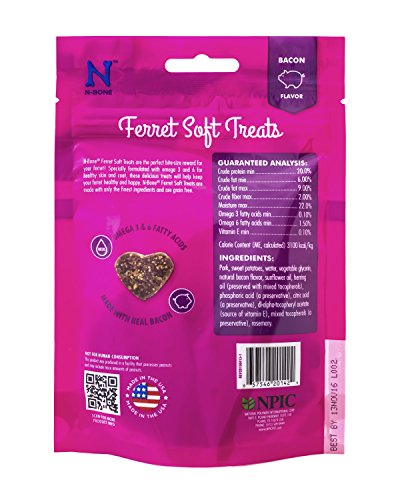 N-Bone 1 Pouch Ferret Soft Treats Bacon Flavor, 3 Oz