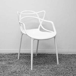 Mod Made Mid Century Modern Molded Plastic Loop Chair (Set of 2), White