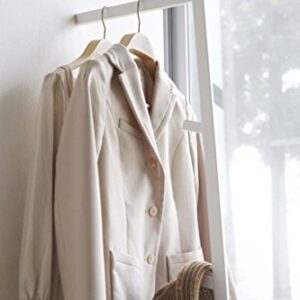 Yamazaki Home Slim Coat Hanger-Modern Storage Rack for Bedroom Or Living Room | Steel | Leaning Ladder, One Size, White