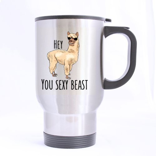 You Sexy Beast Cute Alpaca Llama Gift for Boyfriend/girlfriend- Funny Travel Mug 14oz Coffee Mugs or Tea Cup Cool Birthday/christmas Gifts for Men,women,him,boys and Girls