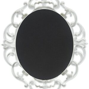 Kole Imports Oval Vintage Wall Mirror, White, 11.5 x 15 Inch