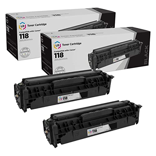 LD Products Remanufactured Compatible Toner Replacement for Canon 118 (2Pack - Black) Compatible with Canon imageCLASS LBP7200Cdn, LBP7660Cdn, MF726Cdw, MF729Cdw, MF8580Cdw, MF8350Cdn, MF8380Cdw