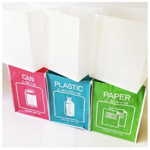 Recycle Bin Separate Recycle Bag Waste Baskets Compartment Container with Inner Frame (3 Bins + 3 Inner Frames) by Happy Sale