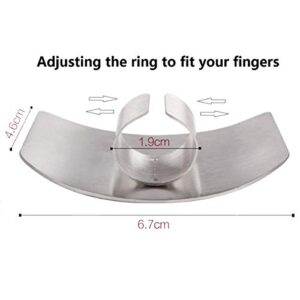 Zeltauto Finger Guard Slicing Cutting Protector 2.6 Inches Stainless Steel Finger Protector Cutting